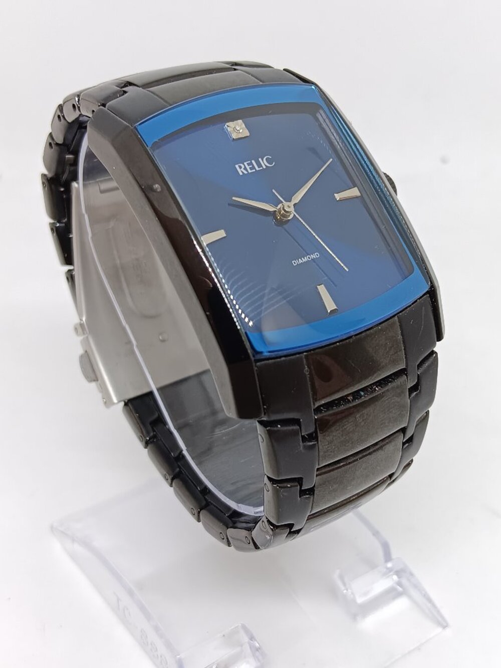 Relic ZR77204 Men's 35mm x 47 mm Blue Dial S/Steel Quartz Watch NEW BATTERY - Picture 4 of 11